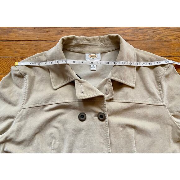 TALBOTS Stretch Cream Cotton Velvet Peacoat sz 18 - Picture 10 of 12